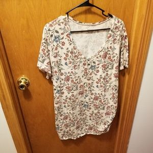 White Floral Maternity Top